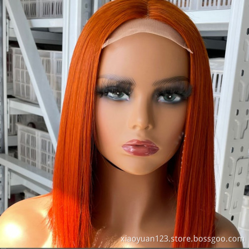 Vendor 12a Double Drawn Brown 4/27 Colored Blond Short Bob Human Wig Cuticle Aligned Mink Brazilian Human Hair hd Lace Front Wig
